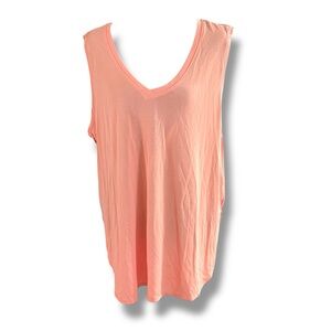 NWT Tangerine Peach Sleeveless V-Neck Layered Tank Top XXL Boutique